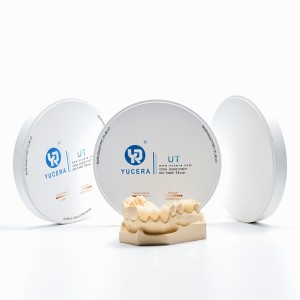 Implan Gigi Disatujuan ISO / CE Blok Zirconia Pinuh Pikeun Mahkota 49% Zirconium Bodas Tembus Tinggi Kosong Pikeun Laboratorium Gigi