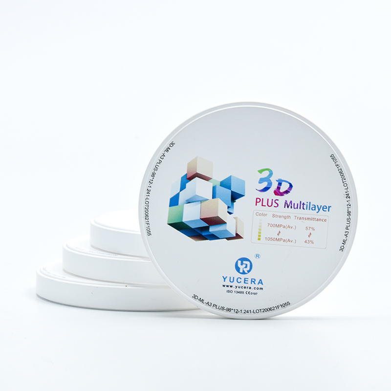 Famous Wholesale Zirconia Blocks Dental Factories Quotes - Factory Price Open CAD CAM System 3D multilayer Pre Shaded zirconia Disc With High Translucency For Dental Crown    – Yurucheng