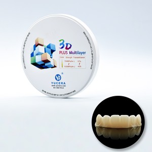 Dental Ceramic 3D Plus Multilayer Dental Zirconia Blank/Blocks Para sa CAD CAM Milling