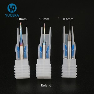 Roland Milling Burs for Zirconia/PMMA with Diamond Coating , Yucera Dental Cutter for Roland DWX 50/51/52 Sizes 2.0/1.0/0.6/0.3mm