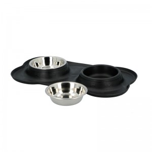 Stainless steel water and food pet bowl