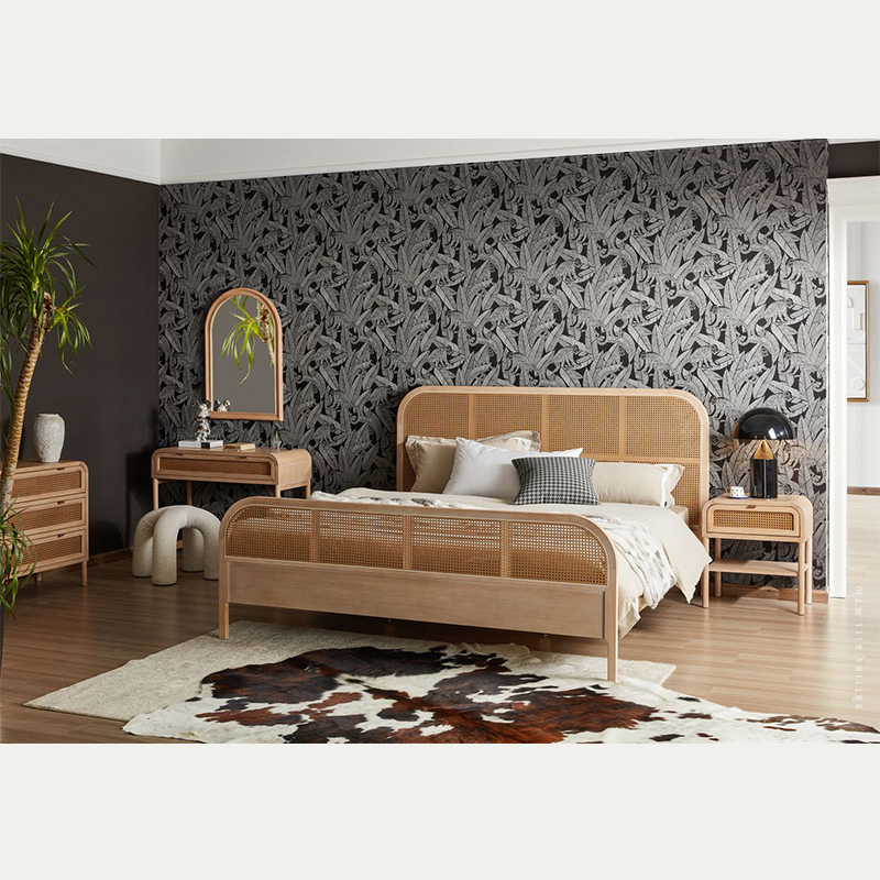 Rattan Bedroom Set with Dresser Set