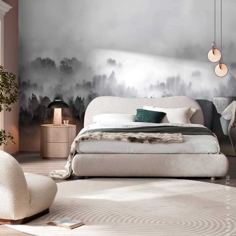Cloud-shaped-Upholstered-bed-set