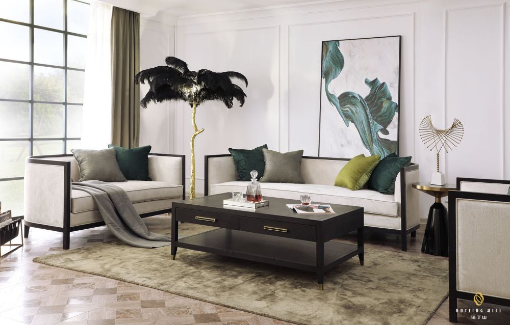 Buy Best Swivel Cuddle Chair Manufacturer –  Modern Design Upholstery Living Room Sofa Set with Wooden Armrest – Notting Hill Furniture
