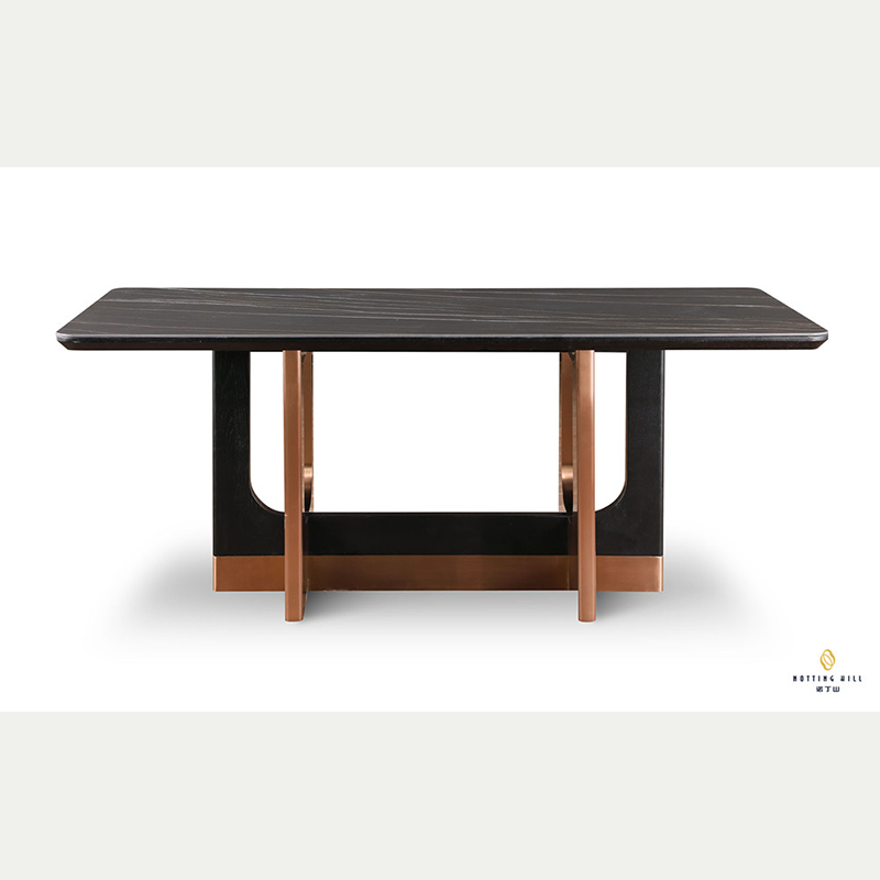 Rectangular Dining Table Set with Sintered Stone Table Top