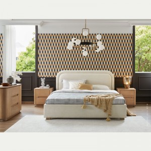 4-Piece Bedroom Set with Simplicity and Retro Style