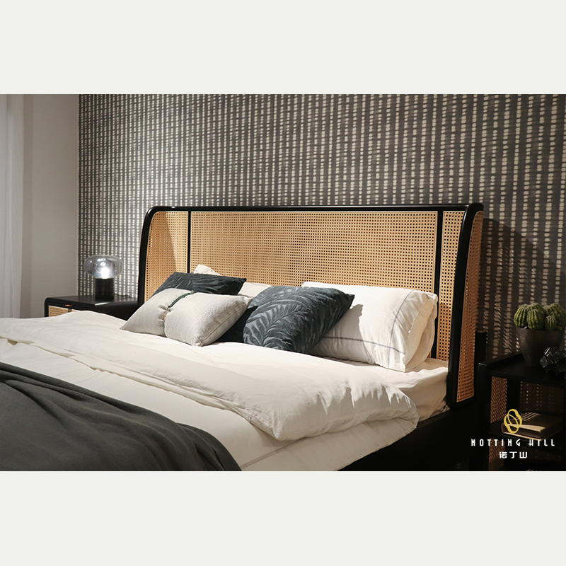 High Back Rattan Bed Frame in King Size