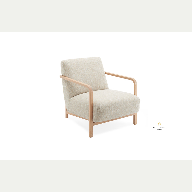 The Solid Wood Frame Upholstered Lounge Chair