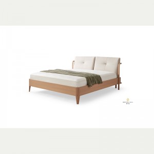 Stylish Wood and Upholstered Bed