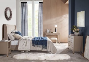 China High Quality Velvet Double Bed Frame Manufacturer –  High Back Modern Bedroom King Size Wooden Bed – Notting Hill Furniture