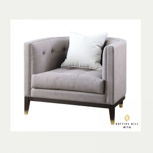Modern Design Upholstery Living Room Sofa Set with Wooden Armrest