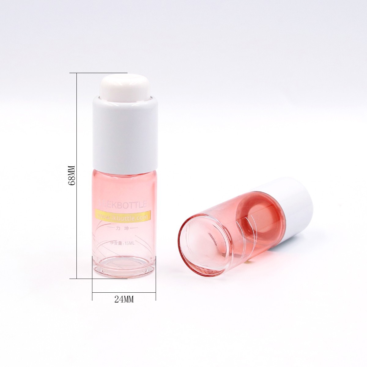 Flacone campione di lozione in bottiglia di vetro con tubo da 15 ml