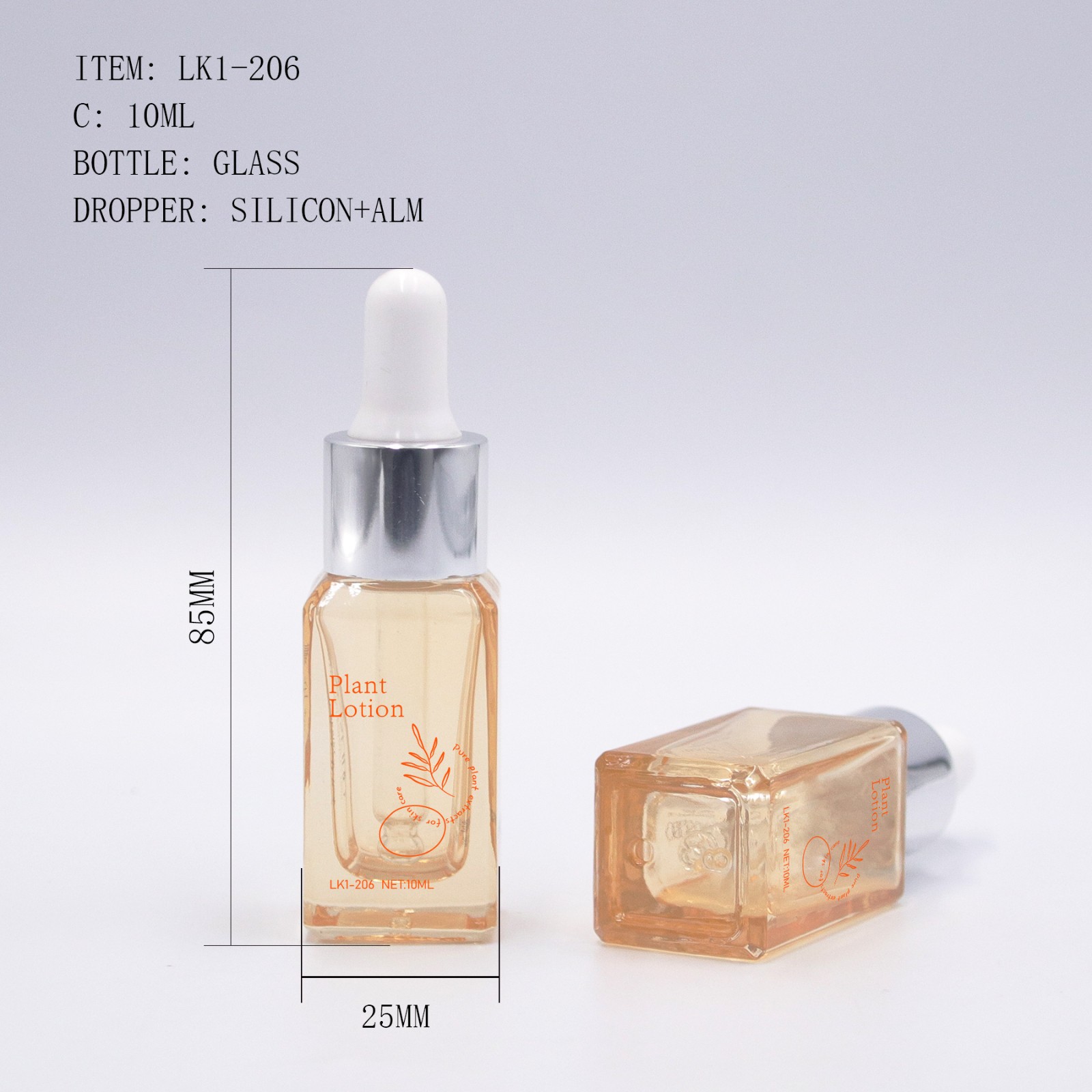 10ml small square bottle (short mouth)