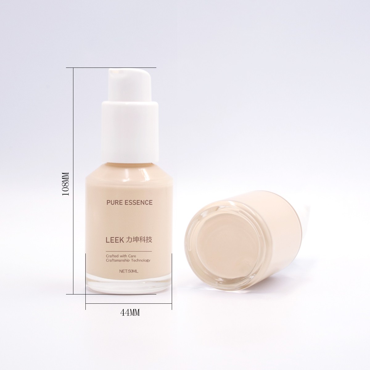 50ml foundation glass bottle with ABS pump