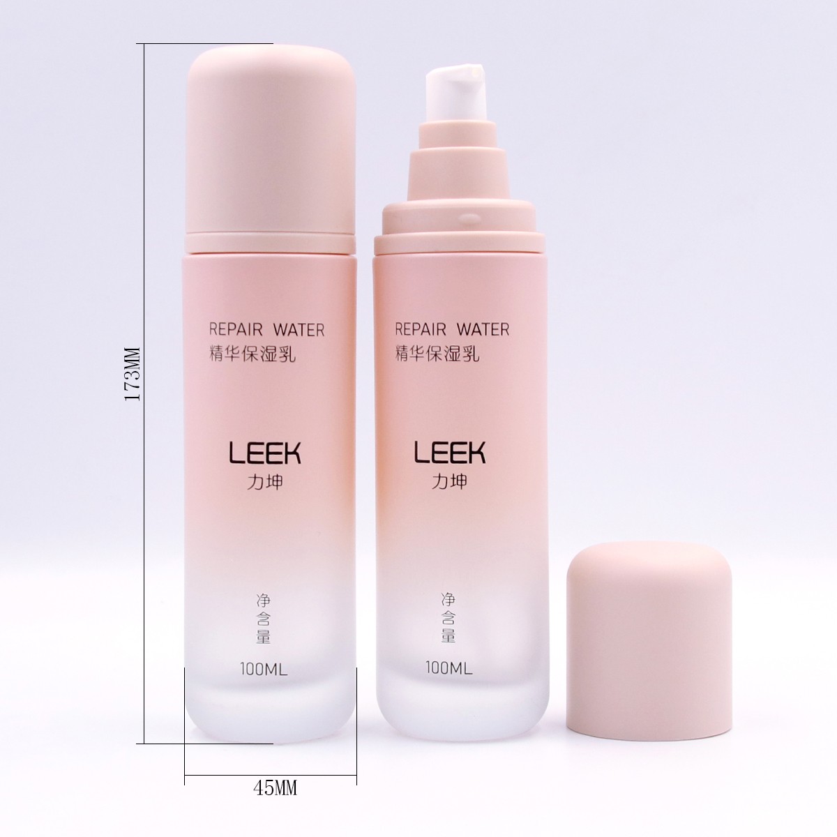 100ml round base glass lotion bottle with pump