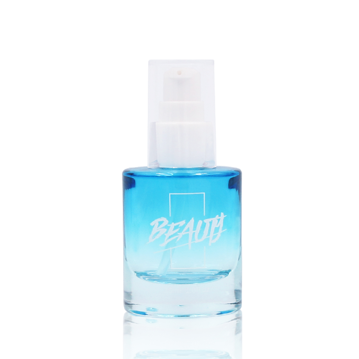 Gradient Blue Transparent Skincare Flaska Dropper Lotion Mercury Skrúflok