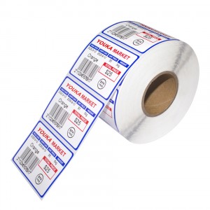 High Quality Custom Thermal Roll Barcode Adhesive Label Sticker Barcode Paper Sticker Label Rolls