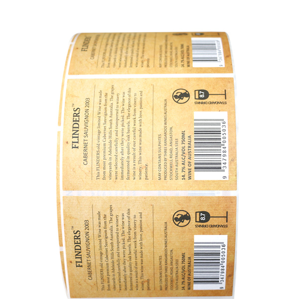 OEM Supply Opp Film Packaging - Custom Red Wine Permanent Self Adhesive Sticker – Shawei