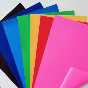 Self Adhesive colorful PVC Sticker 80mic Glossy White PVC Film with 140gsm White Release Paper Label Material