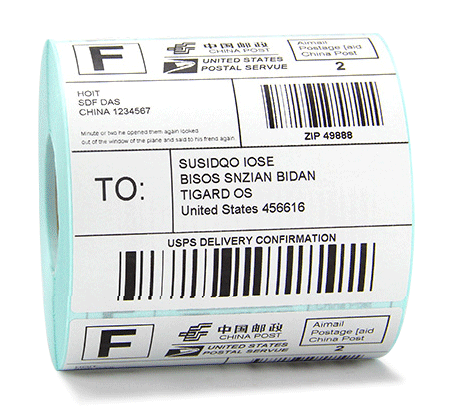 Factory directly Bopp Film Raw Material - CHINA ROLL FACTORY STOCK A6 THERMAL PRINTER WAYBILL WATERPROOF THERMAL SHIPPING LABEL STICKER THERMAL PAPER – Shawei