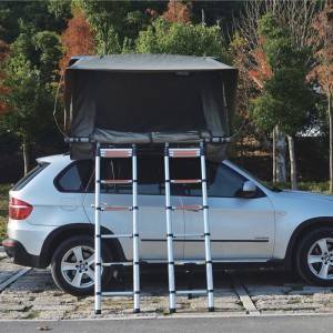 Hard top folding four-person roof tent