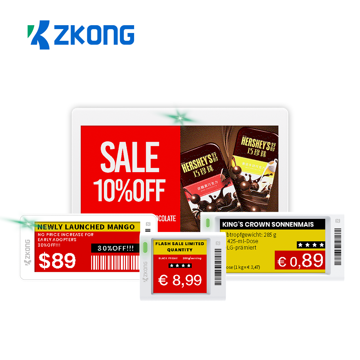 Wholesale Zkong Digital price label Supermarket digital e-ink price tag ...