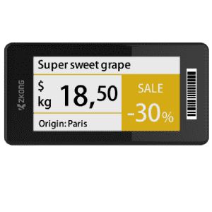 Grocery price tagging solution with top level 2.6 inch electronic shelf label