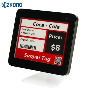 Zkong 4.2inch black frame acrylic price tag epaper shelf tag e-ink electronic shelf label
