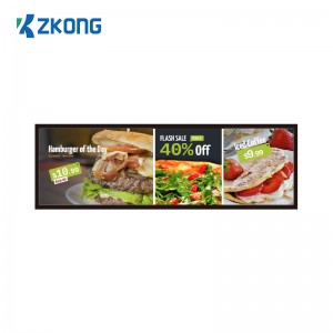Zkong 29 inch Digital Shelf Strip Digital Signage Advertising Player Ultra Thin Stretched bar LCD