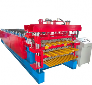 Building Material Ibr Panel Corrugated Metal Steel Glazed Tile Roofing Sheet Machine Three Layer Roll Forming Machine