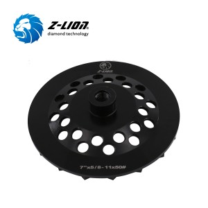 Turbo diamond cup wheel for grinding and leveling of concrete surface along edges, columns etc