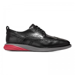 Anti-wrinkle Pure Leather Lace-up Black Mens Shoes 