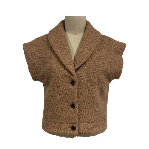 2021 modern  faux fur vest coat short sleeve women wholesale