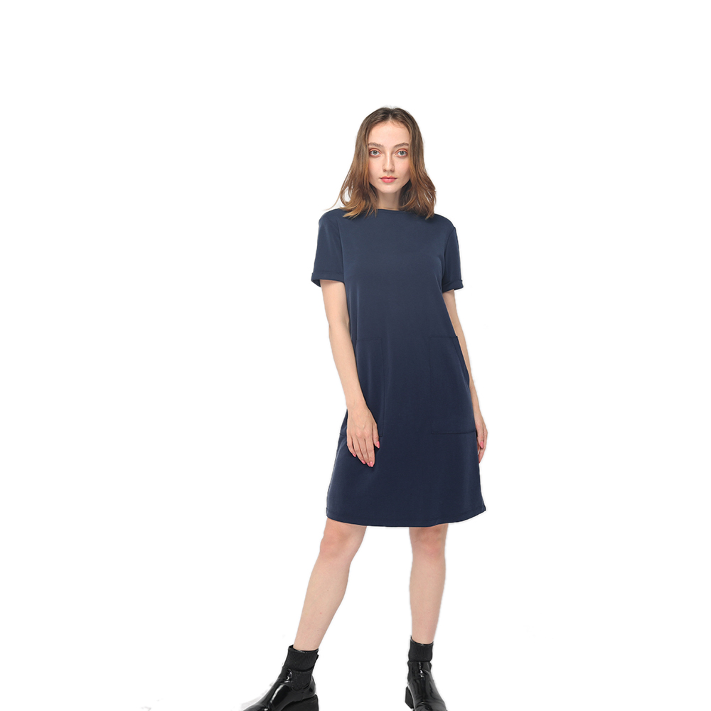 2020 modern round neck skin-friendly knitting modal short sleeve dress women wholesale Featured Image