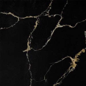 Black Gold Vein Engineered Stone Benchtops Vanilla Noir ZW6506