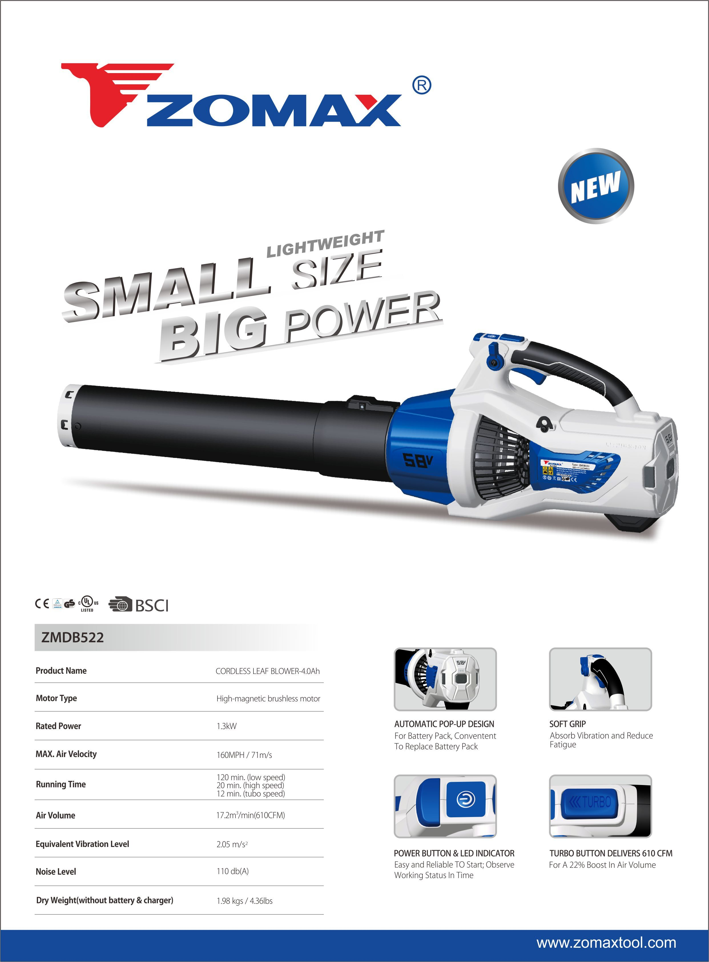 Cordless Blower Leaf blower strong snow blower longlast battery and lightweight within 2KG