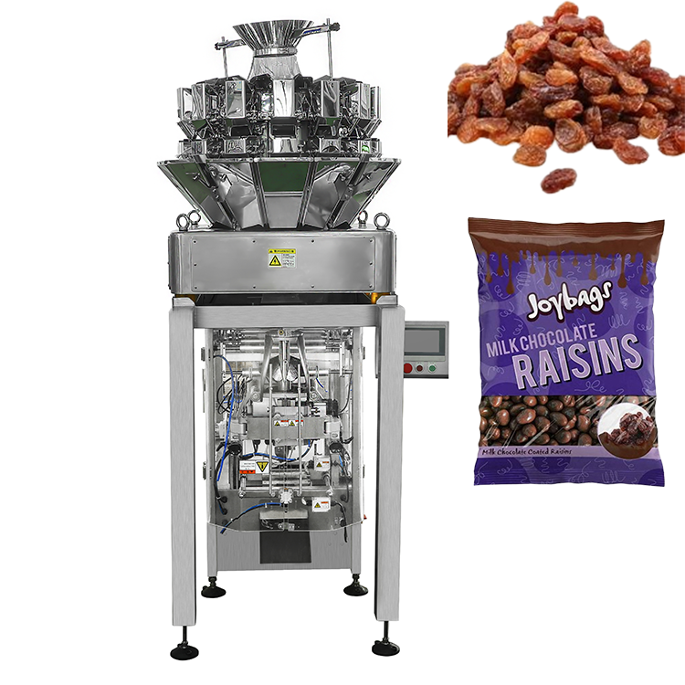 High Speed Snack Dried Fruit Raisins Packing Machine Gusset Bag Pillow Bag Packing Machine with Multi-head Weigher