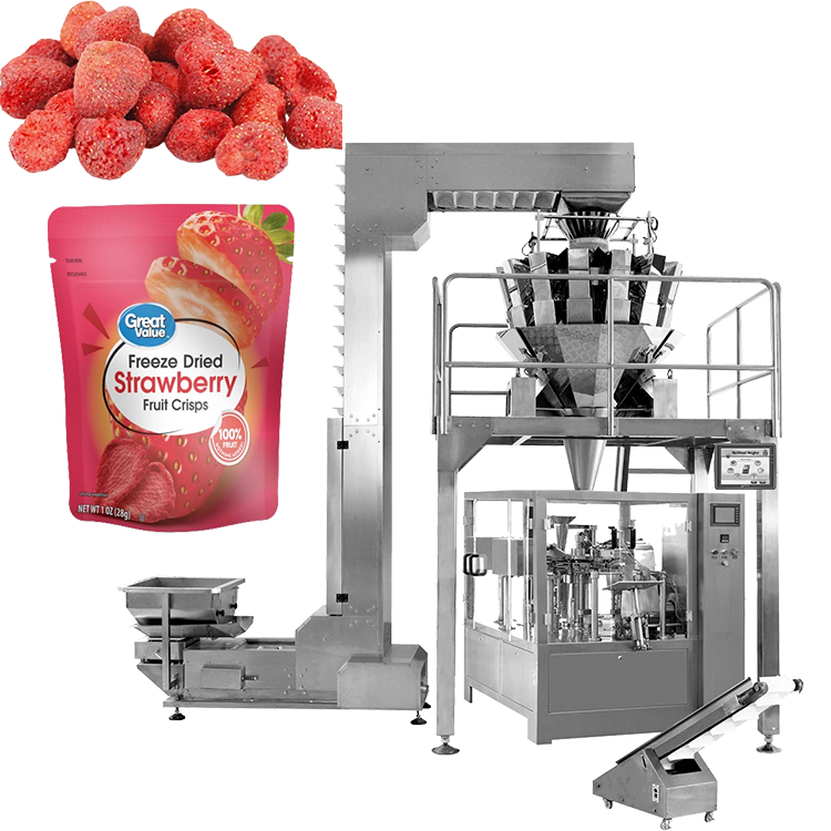 متعددة الوظائف دوق-باي آلة التعبئة والتغليف حقيبة تجميد الفواكه المجففة الفراولة آلة التعبئة