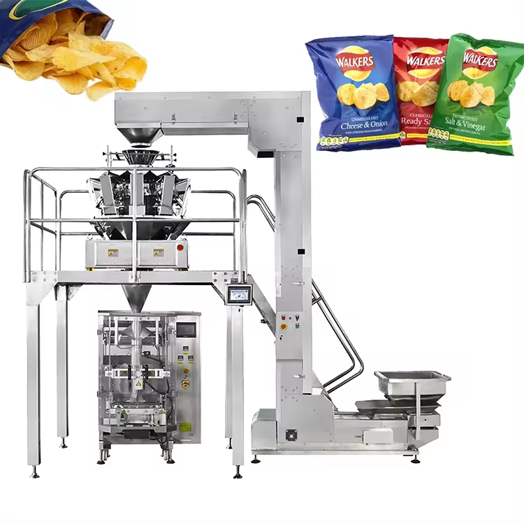 Automatic Snack Puffed Food Crisps Packing Machine Gusset Bag Pillow Bag Packing Machine with Multi-head Weigher