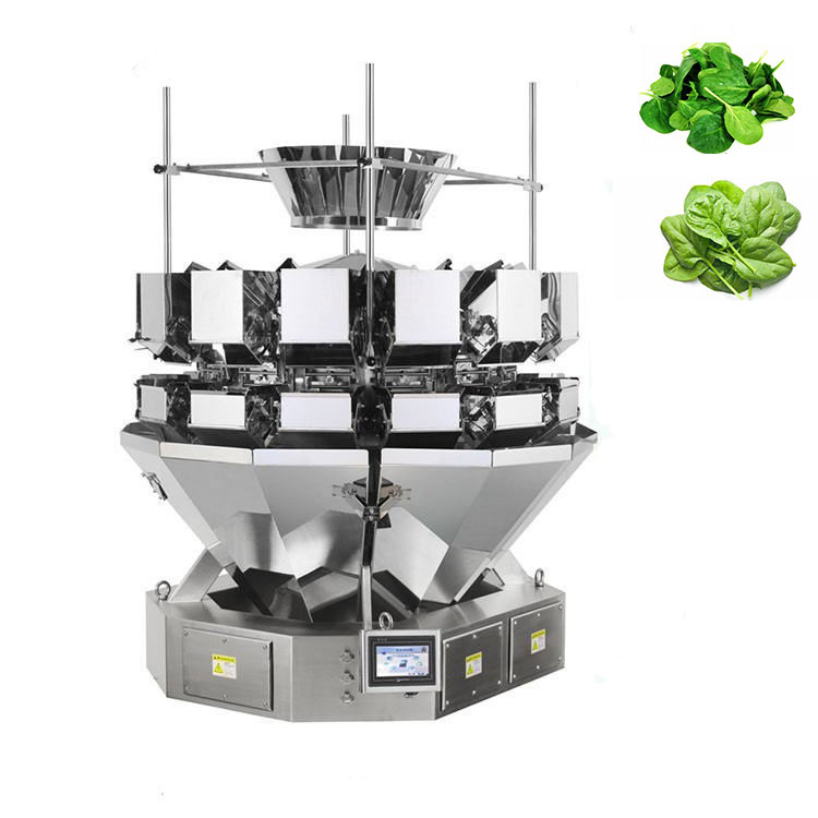 Αυτόματη μηχανή συσκευασίας φρούτων λαχανικών 10 κεφαλών 14 κεφαλών μεγάλου βάρους Πολυκεφαλής