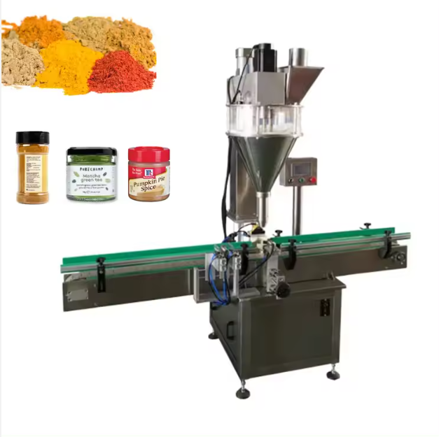 Semi-awtomatikong Auger Filling Spices Coffee Powder Bottle Filling Packing Machine