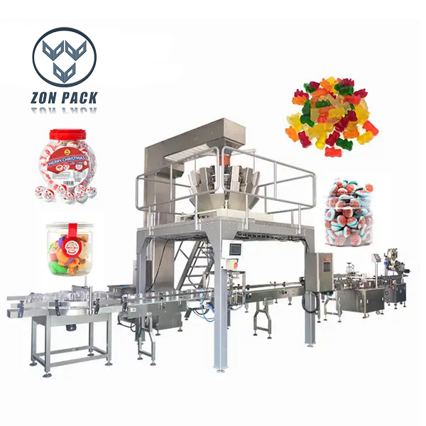 Automatic Counting Gummy Bear Candy Packaging Machine Gummy Candy Bottle Jar Packing Machine Soft Candy Filling Packing Machine