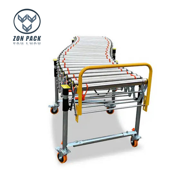 စွမ်းအားမရှိသော Telescopic Roller Line Carton Conveyor Roller Conveyor Mobile Flexible