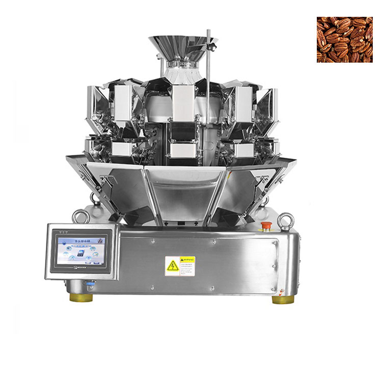 Automatická 10hlavová mini vícehlavová váha balicí stroj na arašídy pekanové ořechy