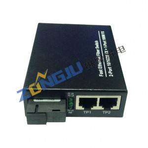 Commutador de fibra Ethernet de 2 ports 10/100 Mbps Model ZJ-100102-25