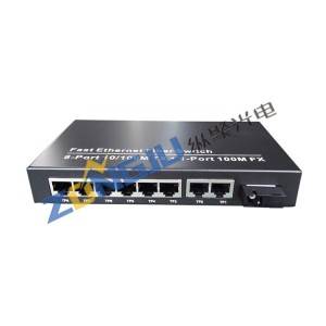 Commutador Ethernet a fibra de 8 ports 100 Mbps model ZJ-100108-25