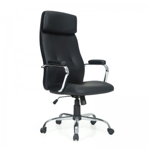 High reputation Luxury New Hot Selling High Back Black PU Leather Ergonomic Boss Manager Computer Executive Ergonomic Office Chair