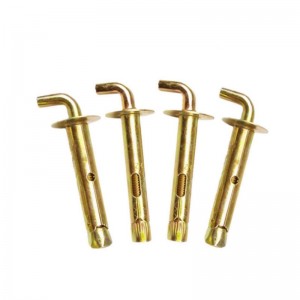 Yellow Zinc Plated Carbon Steel Fix Bolt with Hook