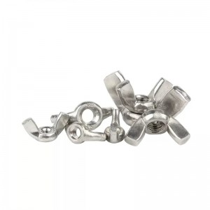 Stainless Steel SS304 316 316L A2 A4 70 80 ANSI AISI 304 316 Edged Square Wing Round Butterfly Wing Nut DIN314 DIN315