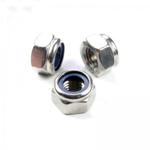 Kacang Kunci DIN 985 Nilon berkualitas tinggi, SUS304 316 Stainless Steel Kacang Kunci Heksagonal
